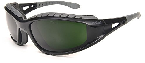 Bollé Safety 253-TR-40089 Tracker Safety Eyewear with Black/Gray Polycarbonate + TPE Full Frame and Welding Lens