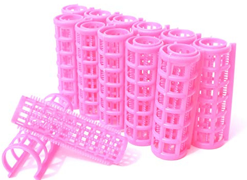 Kamay's Medium Hair Rollers Comb Curlers Clips Styling Rollers Hair Curls Wave Style Hairdressing Curlers Tools (Plastic Styling 20mm/ 7/8 12PCS Random Clolor)
