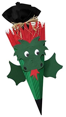Prell Schultüte Bastelset Drache vorgestanzt - Zuckertüte - 3D Wellpappe, 68cm hoch