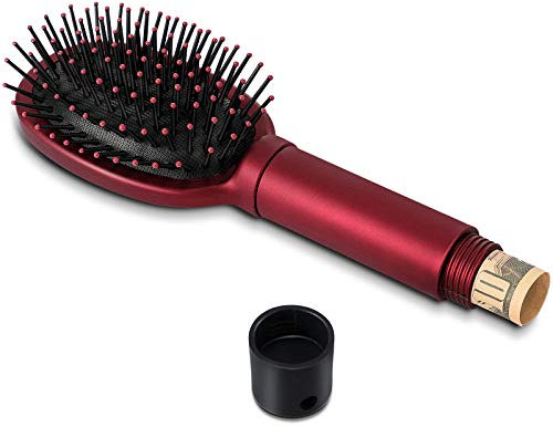 Umleitung Sichere Haarbürste zum Verstecken von Bargeld, Mini Schlüssel, Kleinem Schmuck Sicherheit Verstecken Haarbürsten Kamm für Reise Heim (Rot)
