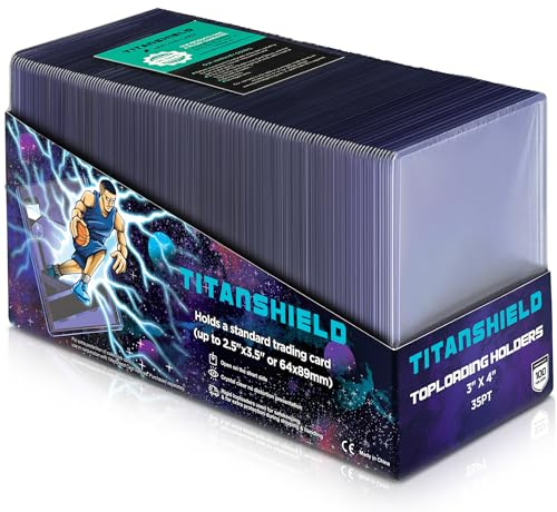TitanShield Toploader-Hüllen für Sammelkarten, 7,6 x 10,2 cm, 100 Stück
