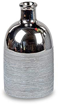 Edle Vase Blumenvase Tischvase Flunder Designvase in Nature - Silber Verschiedene Variationen (Flaschenvase)