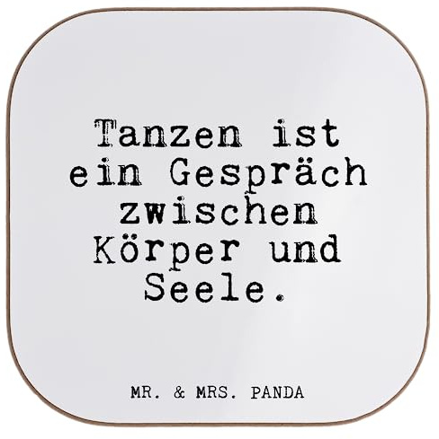 Mr. & Mrs. Panda Tassenuntersetzer Tanzen ist EIN Gespräch... - Geschenk, gläseruntersetzer, Tanz Spruch, Party, Tischuntersetzer, Freundin, Coaster, Sprüche, bieruntersetzer, Untersetzer für Gläser