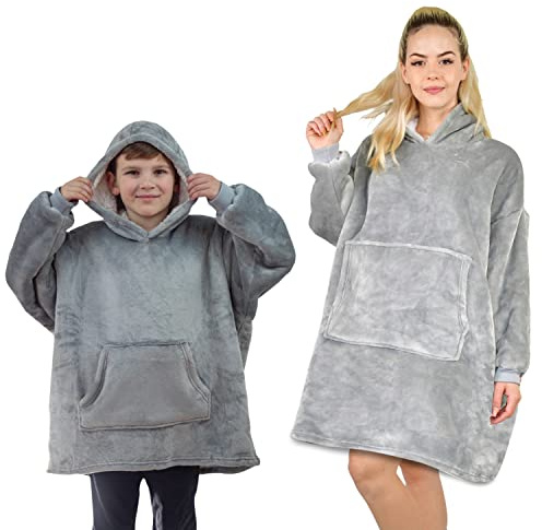 ALLEN & MATE Hoodie Blanket Ultra Soft Sherpa Fleece Oversized Warm Sweatshirt