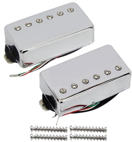 FLEOR Humbucker Pickup Ceramic Guitar Neck + Bridge Pickup Set Chrome Fit LP Style Electric Guitar
