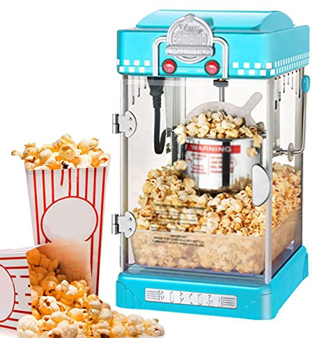 Máquina de Palomitas, Palomitero, 300W, Palomitero para el Hogar, con Revestimiento Antiadherente y Superficie de Calentamiento Extraíble, para Películas Caseras y Fiestas de Navidad, Popcorn,Verde