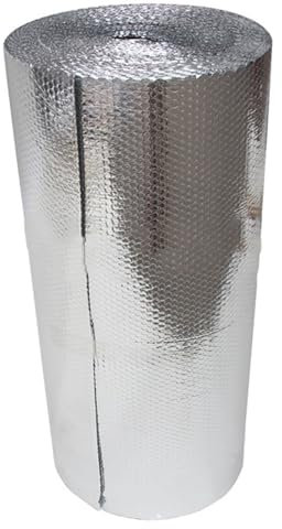 DIWAL Foil Bubble Wrap Insulation Foil Waterproof Breathable Membrane Thermal Insulation Aluminium Foil Vapour Barrier Coverage for Walls, Roofs, Floors, Lofts(1x10m)
