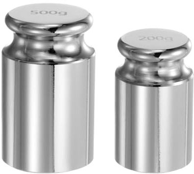 QUARKZMAN Juego de 2 Pesas de Calibración de 200g y 500g, Precisión M1 | Acero Cromado para Balanzas Digitales