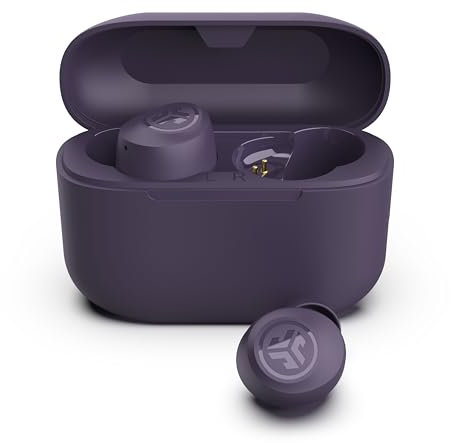 JLab Go Air Pop+ Auriculares Inalambricos Bluetooth, Wireless Earbuds 35+ Horas Rendimiento con Caja de Carga - Audifonos Bluetooth Inalambricos con Micrófono, Dual Connect, App, Violeta