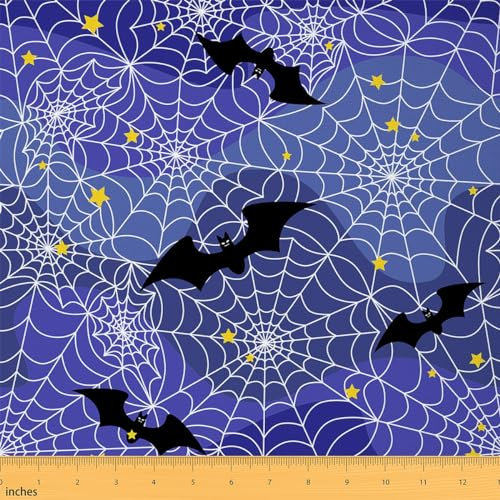 Halloween Fledermaus Stoff Wild Birds Spinnennetz Wasserdichter Outdoor Stoff Aquarell Gelbe Sterne Für Kunst Und Handwerk Retro Lila Graffiti Indoor 920x150