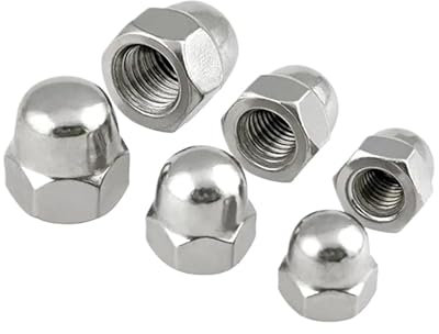 Sicherungsmuttern, Hutmuttern aus Edelstahl 304, M3, M4, M5, M6, M8, M10, dekorative Hutmuttern mit Kuppel, DIN 1587 (Farbe: 5 Stück, Größe: M10)(5pcs,M3)