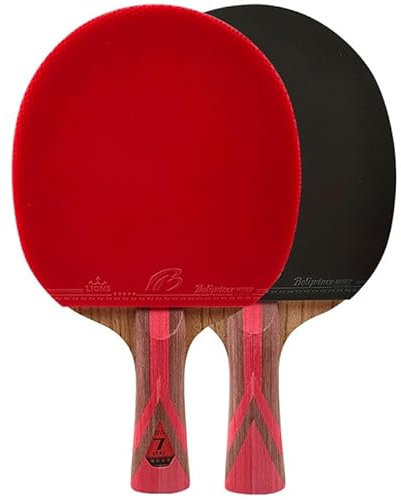 JITEM Palas Ping Pong, Juego de 2 paletas de ping pong, paletas de tenis de mesa profesionales de alto rendimiento, juego de raquetas de tenis de mesa de fibra de carbono, placa inferior de 7 capas, g