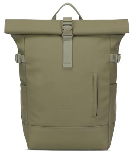 Johnny Urban Rucksack Damen Herren Grün - Harvey Large - Casual Rolltop 21l für Arbeit Reisen Uni Freizeit Sport - Sleek Series - Laptopfach bis zu 16 Zoll - Wasserabweisend