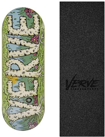 Generisch Verve Fingerboards - Fingerboard Deck „Verve Trees“ 34mm, Medium Concave, 5-lagiges Ahorn, Finger Skateboard Holz inkl. Griptape
