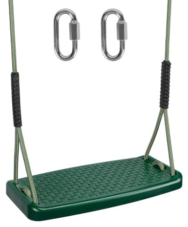 Dakzhou Plastic Swing Set Heavy Duty Replacement,with Adjustable Rope Non-Slip Hanging Tree Swing，Children's Swing Seat Accessories Indoor Outdoor Backyard Playground(Green