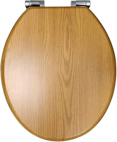 Marco Paul Standard-Toilettensitz, traditionell, dunkles Kiefernholz, MDF, universal, verstellbar, passend für die meisten Toiletten, ovaler Sitz mit Scharnieren und Teilen, Badezimmer, En-Suite,