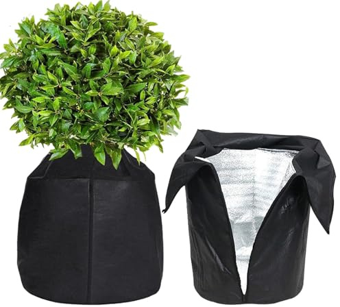 Aizuoni 2 X Thermo Topfschutz Pflanzen Winter, Topfschutz Pflanzen Winter, Winterschutz Für Pflanzen Kübelpflanzen Frostschutz Pflanzen, Überwinterungszelt Für Kübelpflanzen, Pflanzen-Winterschutztopf