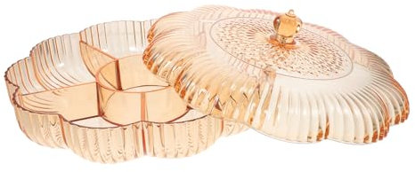 DECHOUS Elegant Snack Tray Floral Lid Reusable Serving Platter for Fruit Trays Banquets Events