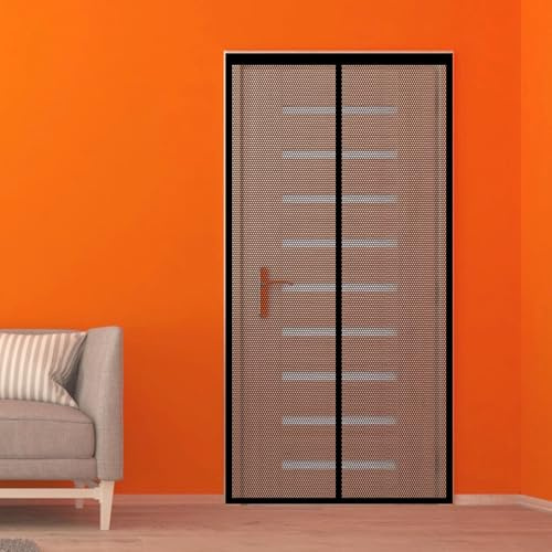 Fliegengitter Magnet Tür 83 x 205 cm Insektenschutzvorhang mit Magneten Automatisch Verschließen für Balkontür Wohnzimmer Terrassentür, Schwarz