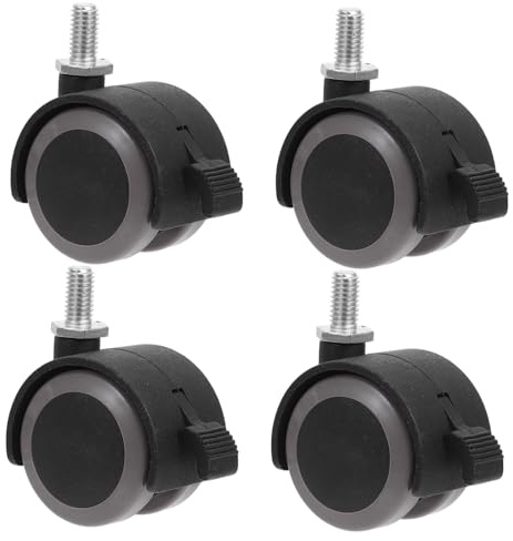 Ruedas Giratorias M8 X 15mm de Alta Resistencia 4 Piezas | Ruedas de Silla de Oficina, Ruedas de Repuesto para Silla de Juego, Rotación 360°