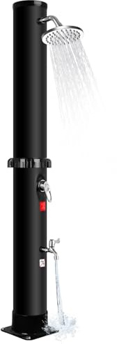 Inoamity 35L Douche Solaire de Jardin, Douche Solaire avec Tête de Douche Rotative à 360° et Réglage d'eau Chaude/Froide, Jusqu'à 60°C, Douche Solaire Extérieure pour Jardin, Cour ou Plage