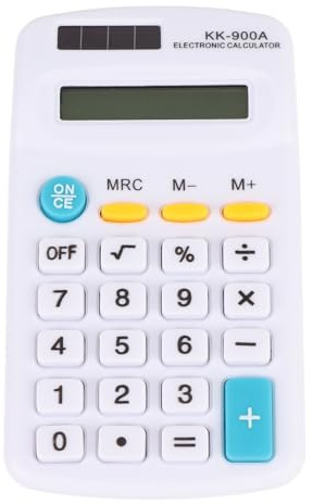 Mtlavishness Miniräknare Handhållna 8-siffriga med LCD-skärm Känslig knapp Solbatteri Dubbelström För kontor Skola Företag Röd (Vit)