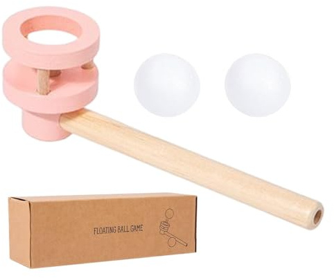 Flytande boll för vaxboll 15x5 cm | Trä flytande boll | Balansleksak och | andningstränare för barn, hjärntänkande lek, inkluderar 2