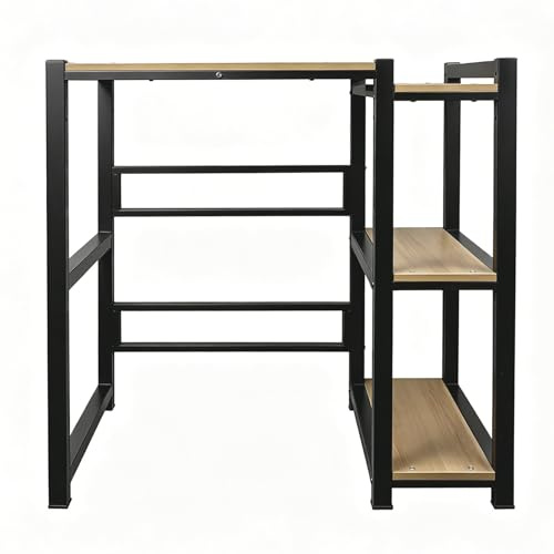 Estantería para Encima de Lavadora con Estantes Laterales, Mueble Torre Lavadora Secadora Ajustable, Estante de Almacenamiento para Lavadora Salvaspacio(Black)