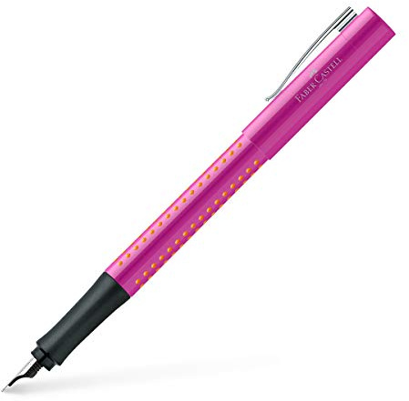 Faber-Castell 140914 Füller Grip 2010, Feder M Rosa/Orange