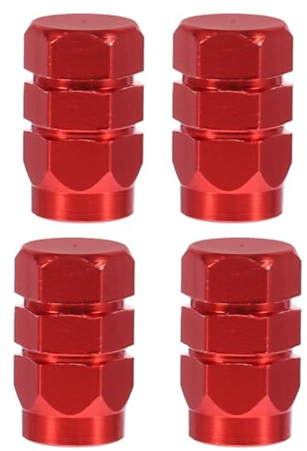 4 stücke Aluminiumlegierung Auto Reifen Ventilkappen Runde Stil Air Covers (Rot)