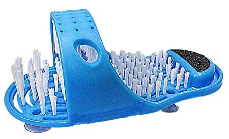 Bahob® Shower Foot Scrubber Cleaner Bathroom Shower No Bending Feet Brush Foot Cleaning Bristle Slipper Washer Bath Scrubber Massager Slippers