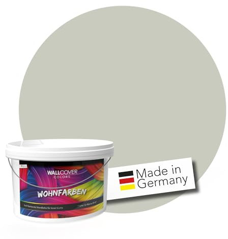 WALLCOVER hochwertige Wandfarbe für Innen | Grün Pastell | 2.5L für 20m² | Hochdeckende Innenfarbe Matt (Klasse 1) | Profi Qualität aus Deutschland
