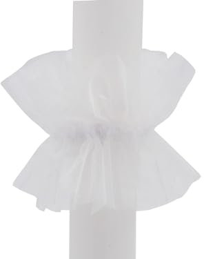 ZauberDeko Kerzenrock Kommunion Kerze Kommunionkerze Organza Weiß