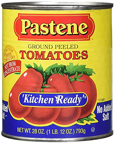 Pastene Kitchen Ready Ground Peeled Tomatoes No Salt Added 28oz Can (2 Pack)