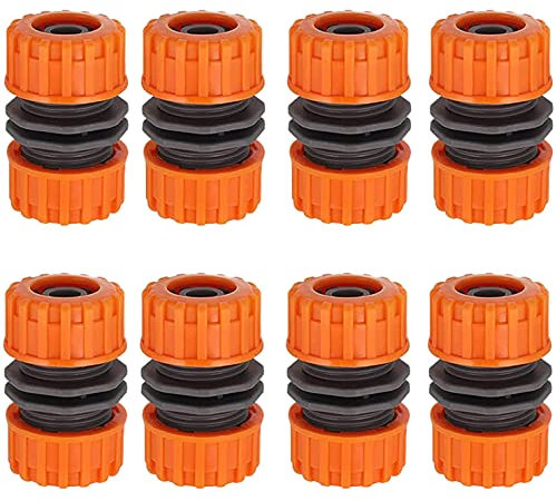 CL-Link - 8 Connettori di Riparazione Tubi Doppio Tubo Connettore per Hose Repair Connector da 1/2 per Garden and House Faucet