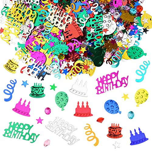 GoldRock Happy Birthday Konfetti Tischdeko Geburtstag,Konfetti Geburtstag,Streudeko Geburtstage,Happy Birthday Streudeko,Happy Birthday Deko Frau Mann,Geburtstage Tischdeko,Geburtstagsdeko Tisch