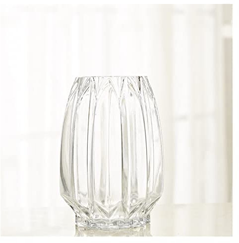 Vasen Einfache Glasvasen Kreative Farbe Transparente Vasen Wohnzimmer Wasserblumenvasen Ornamente Vase/Blumenvase (Color : Clear 20cm)