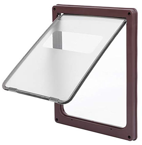 Wnvivi Hunde- und Katzentür, Transparente Katzen- und Hundedurchgangstür, Hundetür für Innentür, Magnetische Haustiertür für Welpen und Kätzchen(Braun)