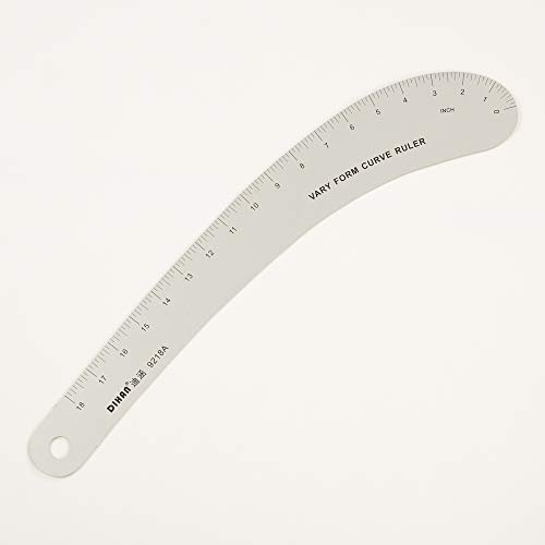 DIHAN #9218A 45,7 cm Metall-Messlineal, massives Aluminium, Hülse, Kurvenlineal, französisches Kurvenlineal, verschiedene Form, Schneider-Lineal, Mode-Design, Lineal, Musterherstellung,