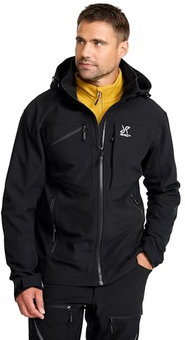 RevolutionRace Hiball Softshell Jacket för Herr, Friluftsjacka för Vandring, Black, M