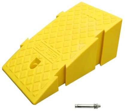 Tragbare Bordsteinrampe aus Gummi, Portable Lightweight Plastic Curb Ramp, Small Threshold Ramp, Vehicle Ramp for Motorcycle, Wheelchair, Garage, Sidewalk, Scooter(Yellow)