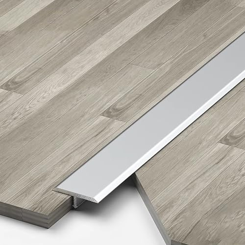 Raouoae T-Profil Übergangsprofil 3 Stück 90cm Türschwelle Übergangsschiene Übergangsleiste Ausgleichsprofil Einfachszuinstallieren Aluminium Bodenübergangsstreifen(Silber,Breite 6MM)
