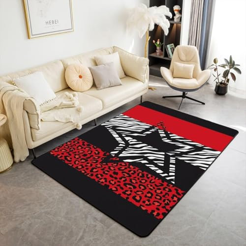 3D Gedruckt Bettvorleger rutschfeste Area Teppich,Abstrakter Leopard-Zebra-Druck 3D Optische Illusion Teppiche Weich Flanell Bodenteppich Wohnzimmer Schlafzimmer Throw Runner Teppiche Low Pr -1T1V9W0