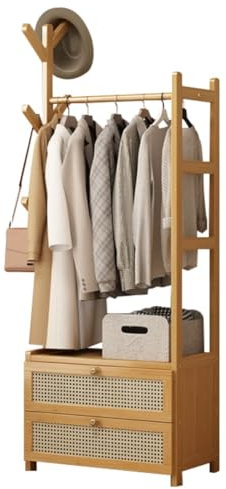 DODOBD Open Wardrobe, Wooden Clothes Rack, Entrance Wardrobe, Modular Dressing Room for Bedroom and Living Room, Storage Unit