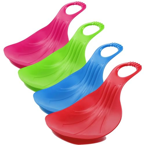 Tymar Schneerutscher, Schlittenbrett, Poporutscher mit Griff, Sitzschlitten Plastik (KID2; Set 4 Stück)