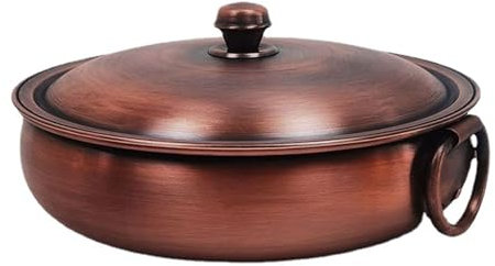 YLFFFZXK China Kupfer Chafing Dish Kochtopf, Kochtopf Kupfer Hot Pot Induktionsherd Gas Kupfer Suppentopf Verdickter Retro-Topf Reines Kupfer Manueller Topf Kupfertopf Küchenkochgeschirr Töpfe Antiha