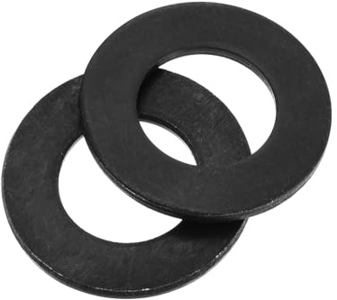 sourcing map Lot de 40 rondelles plates en acier au carbone, M15 x 28 x 2 mm, rondelles noires oxydées de grade 8.8, joints d'étanchéité pour réparation de vis, boulons, machines, construction
