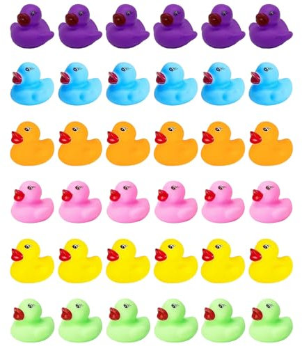 36 Pcs Rubber Ducks, Mini Rubber Ducks Bath Toys, Squeaking and Floating Classic Duckies, Baby Bath Time Toys, Pool Game Summer Water Fun Toys Party Decorations