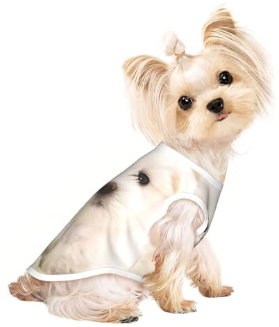 Hundebekleidung mit süßem Malteser-Welpen-Aufdruck, für kleine Hunde, atmungsaktiv, für Welpen, Kätzchen, Hunde und Katzen
