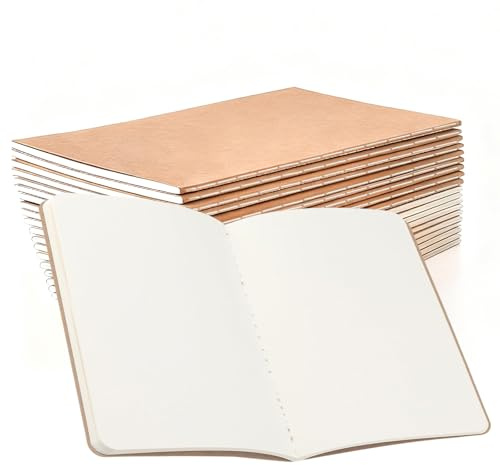 HEIYUET 20 Stück Notizbuch A5 Blanko, 36 Blatt/72 Seiten kleine Notizheft, Kraft Notizblock A5 Skizzenbuch Blanko, Heft a5 Kariert für Büro, Geschäftsreisen